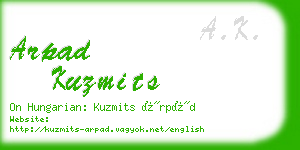 arpad kuzmits business card